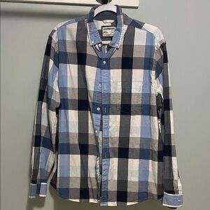 Express Men's Multi-Blue Checkered Shirt